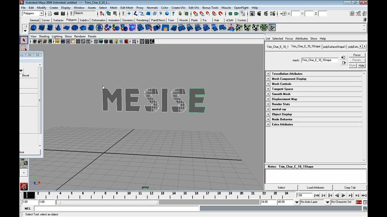 MESISE STUDIO - TEXT MAYA - ภาพช่วงตรวจผลลัพธ์หรือเตรียมนำงานไปใช้งานต่อหลังทำตามขั้นตอนเสร็จ