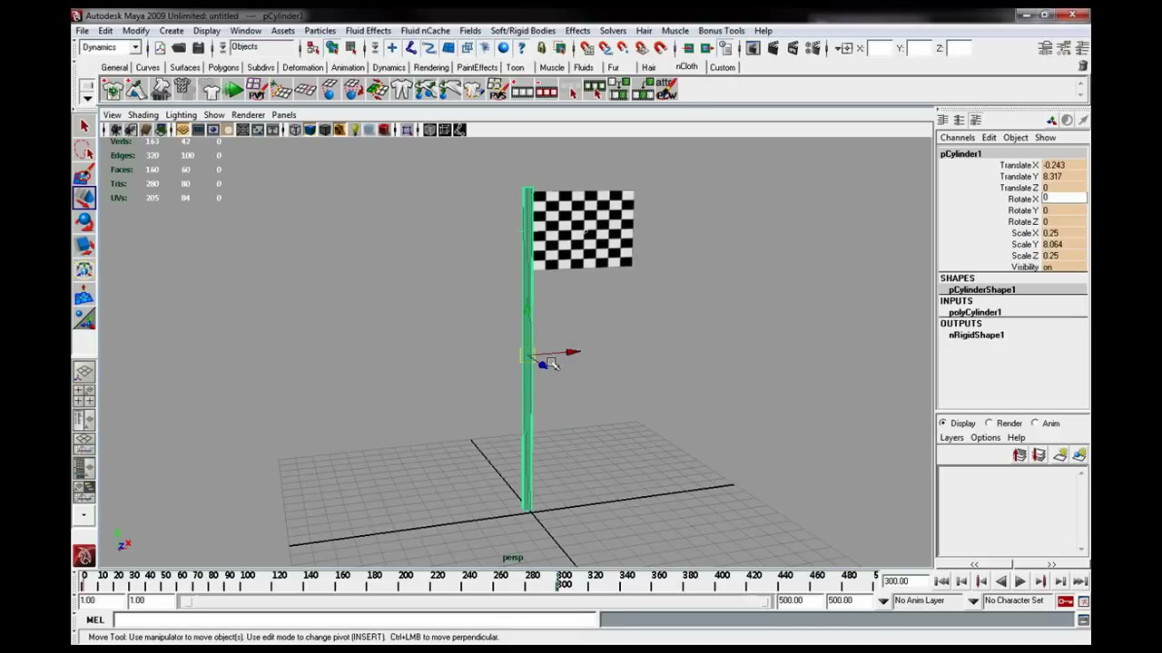 MESISE STUDIO ทำธงใน MAYA - ภาพช่วงตรวจผลลัพธ์หรือเตรียมนำงานไปใช้งานต่อหลังทำตามขั้นตอนเสร็จ
