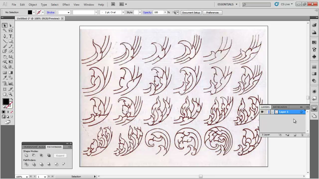 สอน Illustrator พื้นฐาน - ตัวอย่างหน้าจอระหว่างเตรียมงานหรือเลือกส่วนที่ต้องปรับแต่งในวิดีโอ