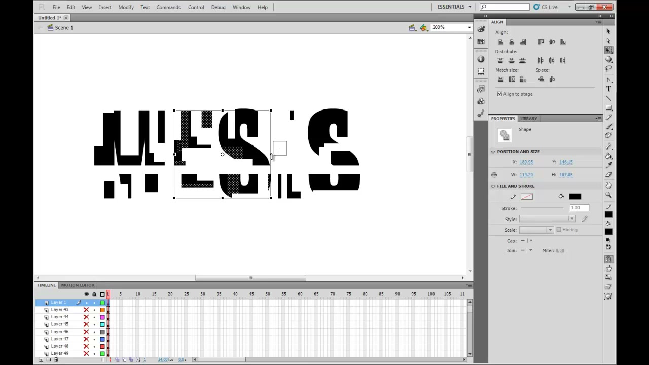 MESISE STUDIO - FLASH LOGO ANIMATION - ภาพช่วงเริ่มต้นของบทเรียน ใช้ดูบริบทของโปรเจกต์และหน้าจอโปรแกรมก่อนลงมือทำ