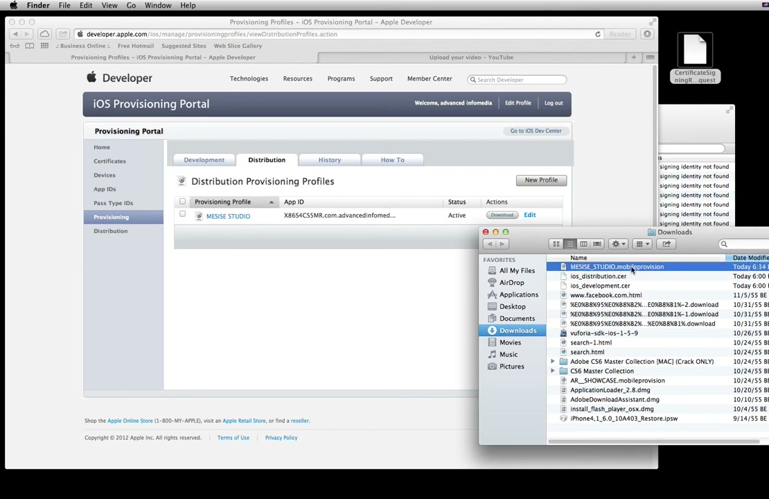 การสร้าง Provisioning iOS DEV - ภาพประกอบช่วงลงมือทำขั้นตอนหลักของบทเรียน เพื่อให้เห็นเครื่องมือและตำแหน่งที่ใช้งาน