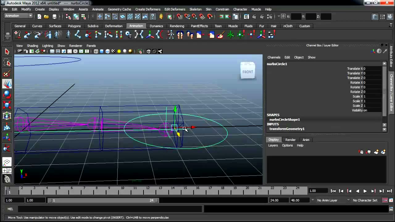 สอนมายา Poel vector MAYA 2012 - ภาพประกอบช่วงลงมือทำขั้นตอนหลักของบทเรียน เพื่อให้เห็นเครื่องมือและตำแหน่งที่ใช้งาน