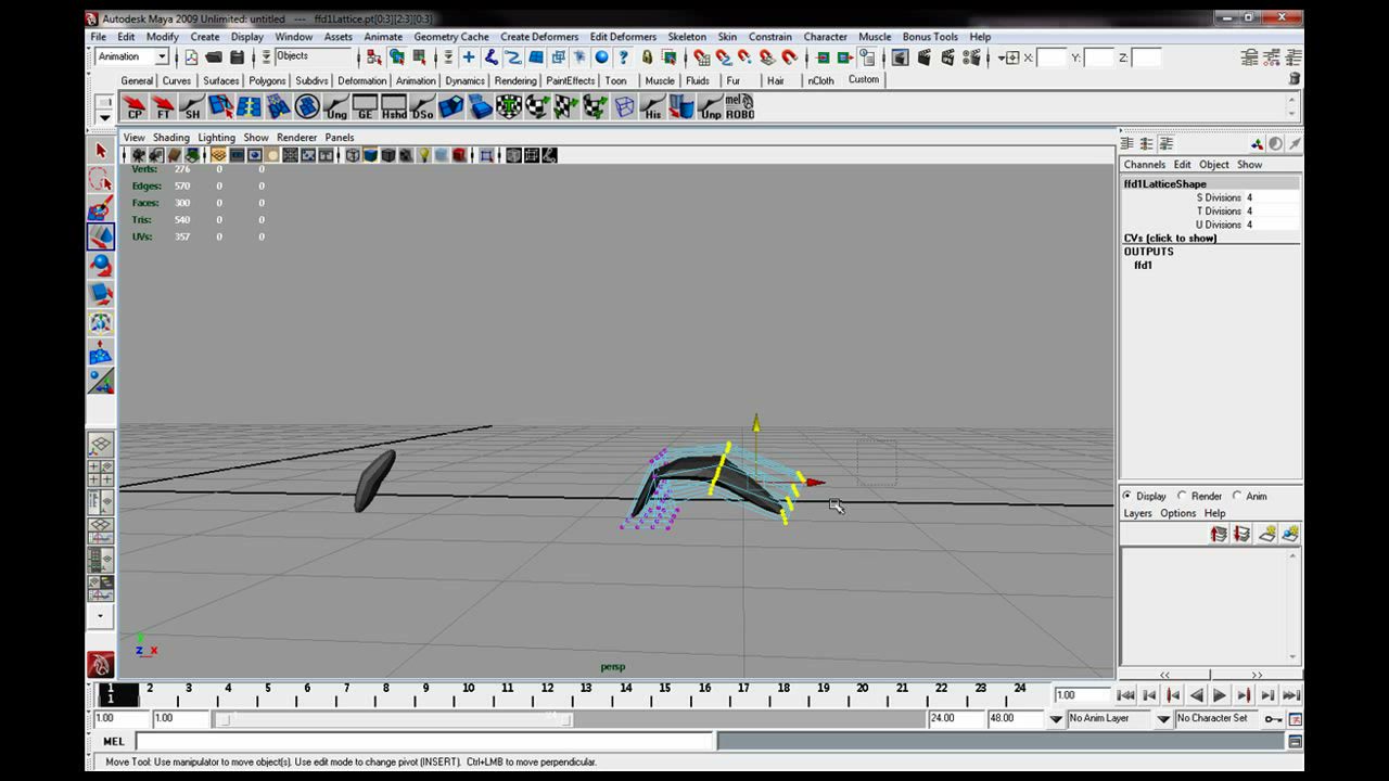 MESISE STUDIO - ทำใบไม้งอกใน MAYA 1/2 - ภาพประกอบช่วงลงมือทำขั้นตอนหลักของบทเรียน เพื่อให้เห็นเครื่องมือและตำแหน่งที่ใช้งาน
