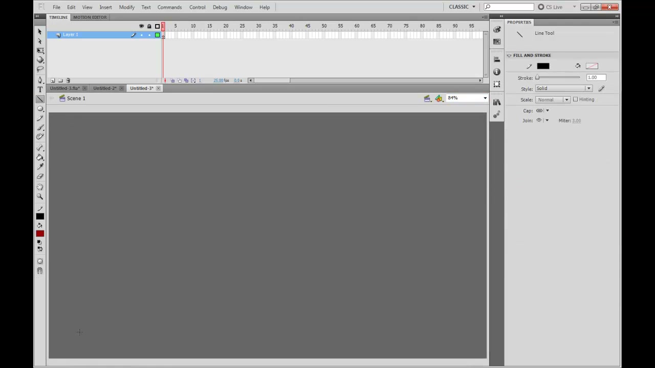 MESISE STUDIO - FLASH ANIMATION - ภาพช่วงเริ่มต้นของบทเรียน ใช้ดูบริบทของโปรเจกต์และหน้าจอโปรแกรมก่อนลงมือทำ