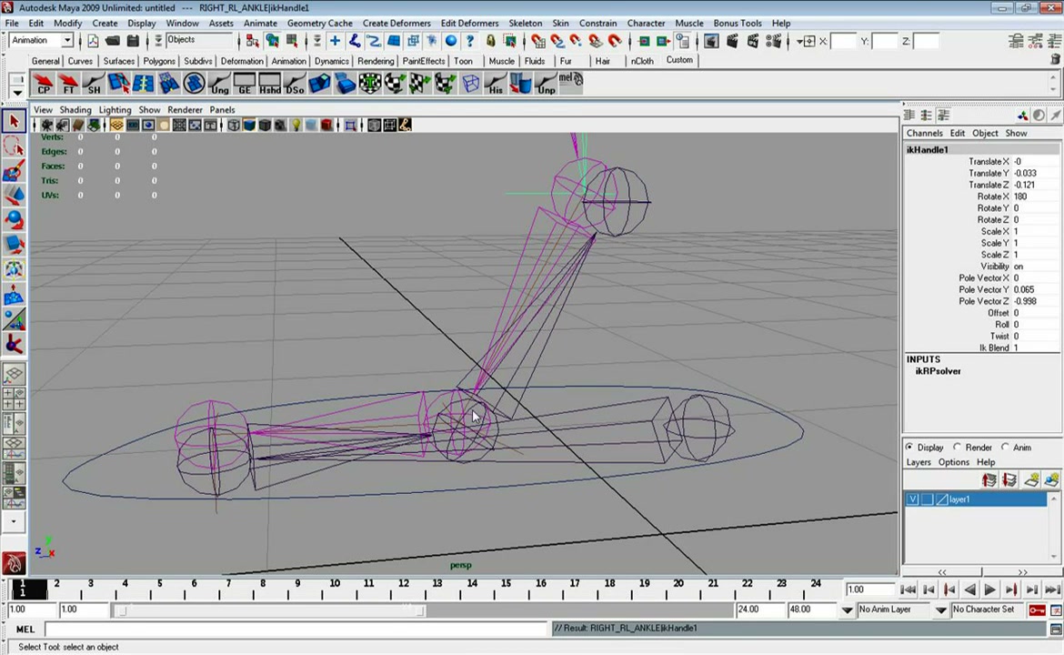 MESISE STUDIO สอนการเซ็ทกระดูกคน MAYA 3/4 - ภาพประกอบช่วงลงมือทำขั้นตอนหลักของบทเรียน เพื่อให้เห็นเครื่องมือและตำแหน่งที่ใช้งาน