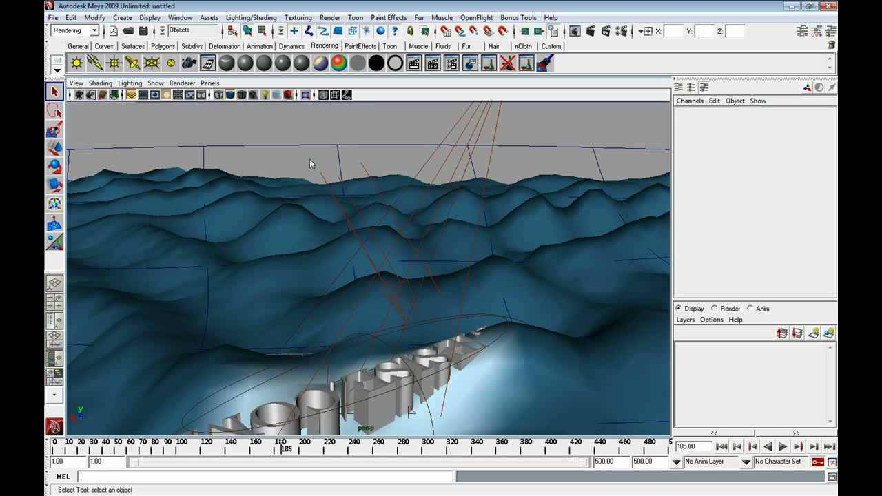 MESISE STUDIO ข้อความลอยบนคลื่นในมายา 4/5 - ภาพประกอบช่วงลงมือทำขั้นตอนหลักของบทเรียน เพื่อให้เห็นเครื่องมือและตำแหน่งที่ใช้งาน