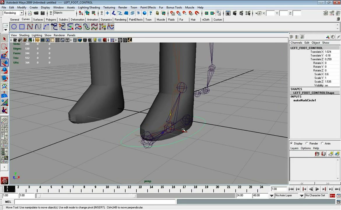 MESISE STUDIO สอนการเซ็ทกระดูกคน MAYA 2/4 - ภาพประกอบช่วงลงมือทำขั้นตอนหลักของบทเรียน เพื่อให้เห็นเครื่องมือและตำแหน่งที่ใช้งาน