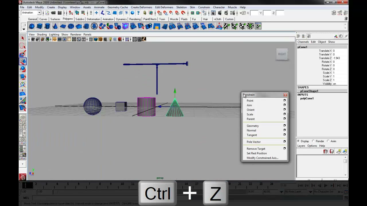 MESISE STUDIO MAYA BASIC / สอนมายา Parent และ Limit 1/4 - ภาพช่วงตรวจผลลัพธ์หรือเตรียมนำงานไปใช้งานต่อหลังทำตามขั้นตอนเสร็จ