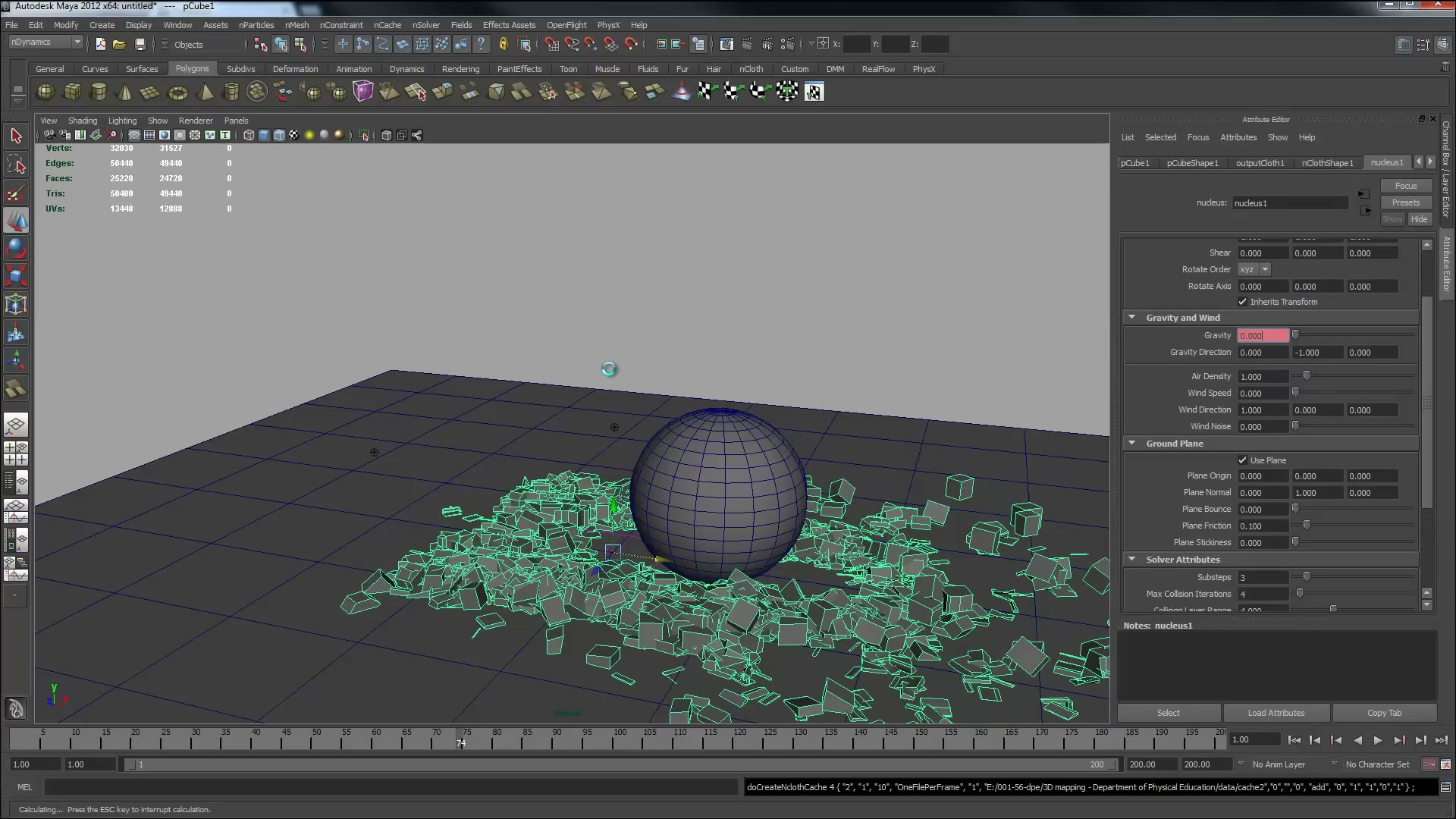 สอน MAYA แตกหัก กระจายกันไปเลย - ตัวอย่างหน้าจอระหว่างเตรียมงานหรือเลือกส่วนที่ต้องปรับแต่งในวิดีโอ