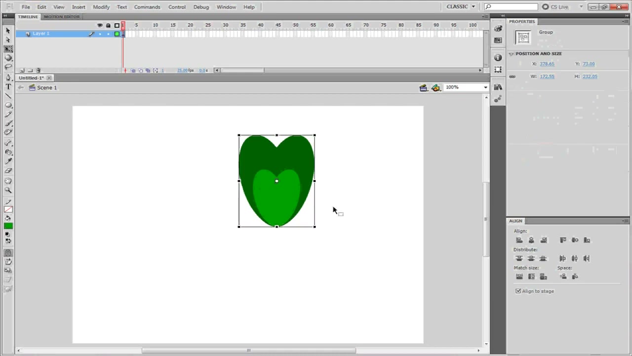 MESISE STUDIO - FLASH 2D BASIC 2 - 2/2 - ภาพประกอบช่วงลงมือทำขั้นตอนหลักของบทเรียน เพื่อให้เห็นเครื่องมือและตำแหน่งที่ใช้งาน