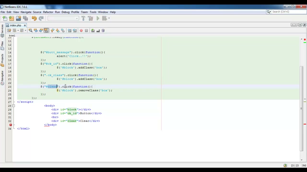 MESISE STUDIO - jquery basic 1 - ภาพช่วงตรวจผลลัพธ์หรือเตรียมนำงานไปใช้งานต่อหลังทำตามขั้นตอนเสร็จ