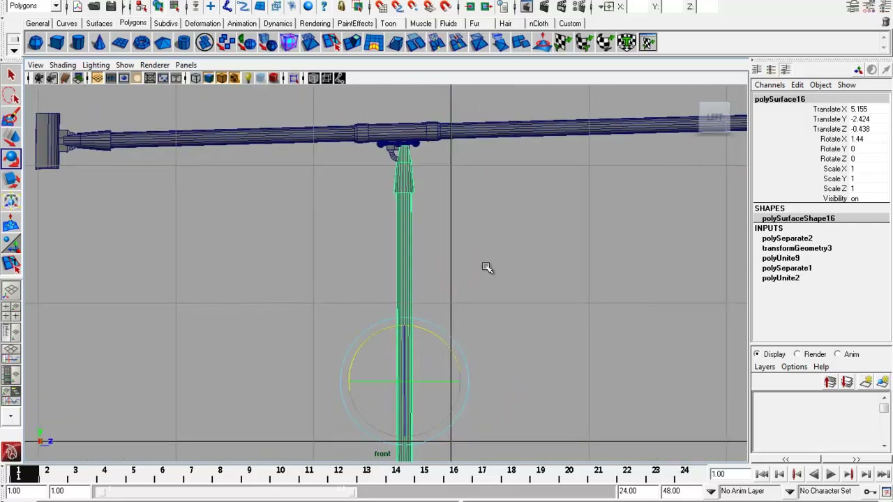 MESISE STUDIO MAYA BASIC / สอนมายา Parent และ Limit 4/4 - ตัวอย่างหน้าจอระหว่างเตรียมงานหรือเลือกส่วนที่ต้องปรับแต่งในวิดีโอ