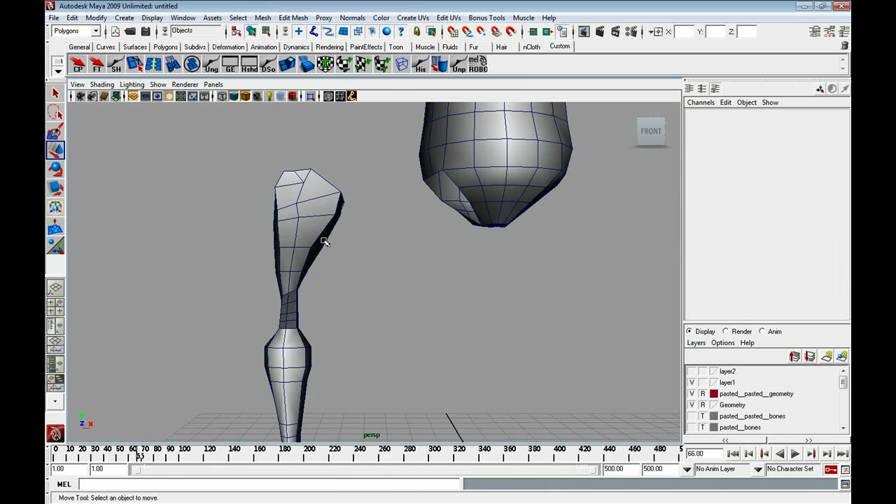MESISE STUDIO แก้ไขโมเดลคน MAYA 1/3 - ตัวอย่างหน้าจอระหว่างเตรียมงานหรือเลือกส่วนที่ต้องปรับแต่งในวิดีโอ