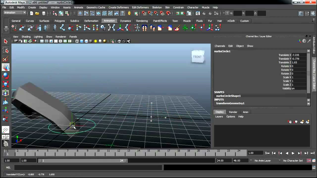 สอนมายา Poel vector MAYA 2012 - ภาพช่วงตรวจผลลัพธ์หรือเตรียมนำงานไปใช้งานต่อหลังทำตามขั้นตอนเสร็จ