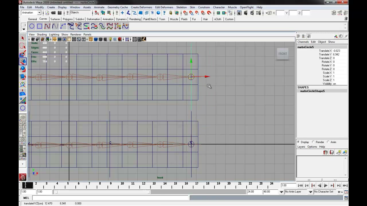 MESISE STUDIO - IK HANDLE AND IK SPLINE HANDLE TOOL BASIC - ภาพประกอบช่วงลงมือทำขั้นตอนหลักของบทเรียน เพื่อให้เห็นเครื่องมือและตำแหน่งที่ใช้งาน