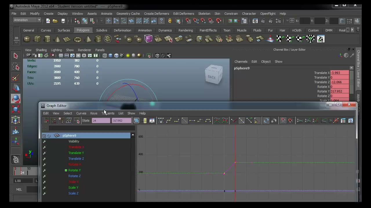 MAYA - Duplicate Special AND Graph Editor - ภาพช่วงตรวจผลลัพธ์หรือเตรียมนำงานไปใช้งานต่อหลังทำตามขั้นตอนเสร็จ