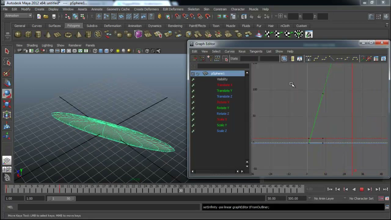 สอนมายา Animation Loop - ตัวอย่างหน้าจอระหว่างเตรียมงานหรือเลือกส่วนที่ต้องปรับแต่งในวิดีโอ
