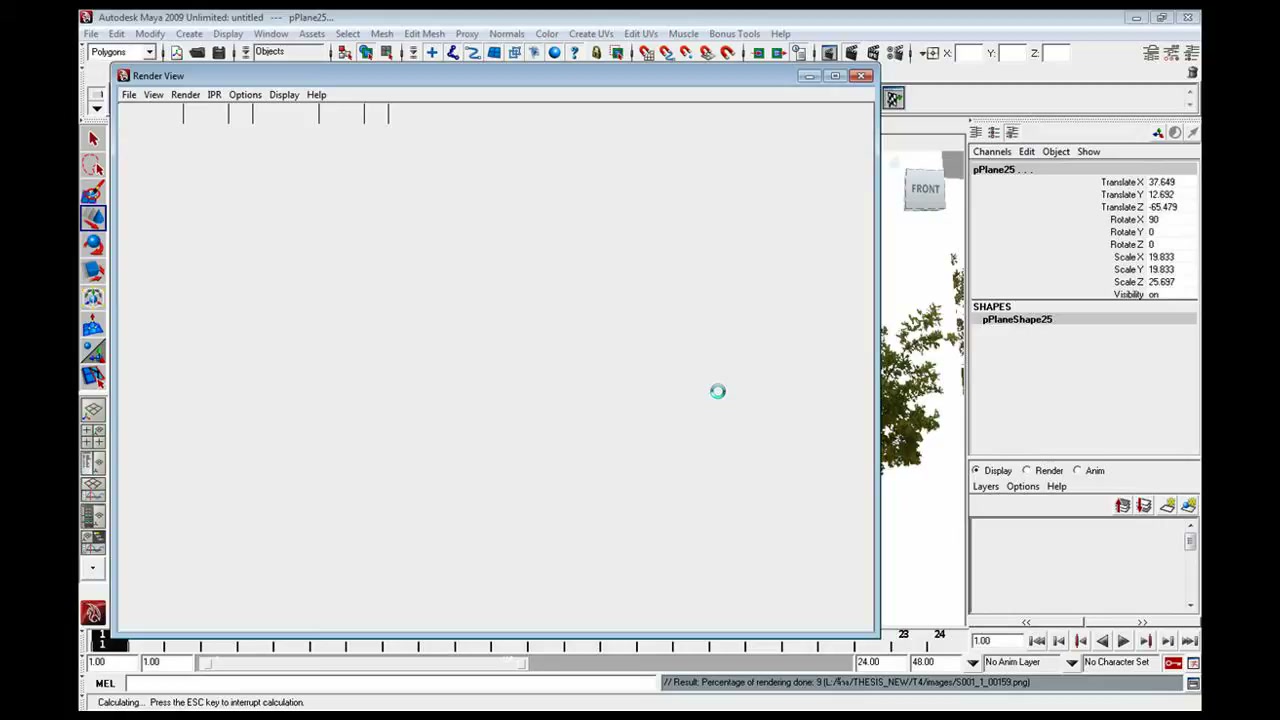 MESISE STUDIO การเจาะภาพต้นไม้ใน MAYA - ภาพช่วงตรวจผลลัพธ์หรือเตรียมนำงานไปใช้งานต่อหลังทำตามขั้นตอนเสร็จ