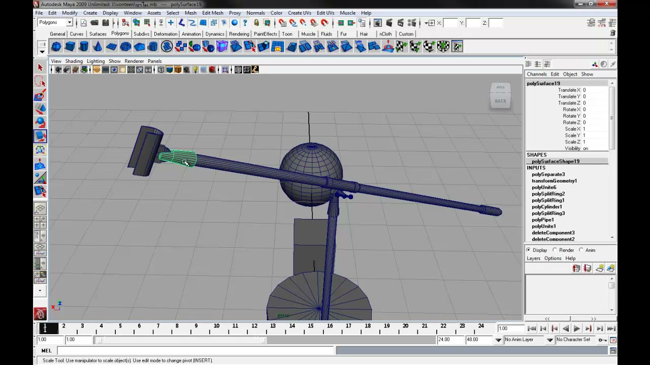 MESISE STUDIO MAYA BASIC / สอนมายา Parent และ Limit 2/4 - ภาพประกอบช่วงลงมือทำขั้นตอนหลักของบทเรียน เพื่อให้เห็นเครื่องมือและตำแหน่งที่ใช้งาน