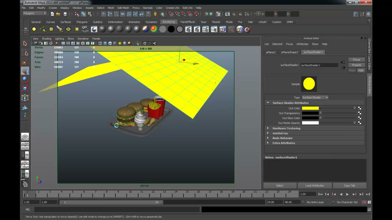 สอน Mentalray ง่าย ๆ - ภาพช่วงตรวจผลลัพธ์หรือเตรียมนำงานไปใช้งานต่อหลังทำตามขั้นตอนเสร็จ