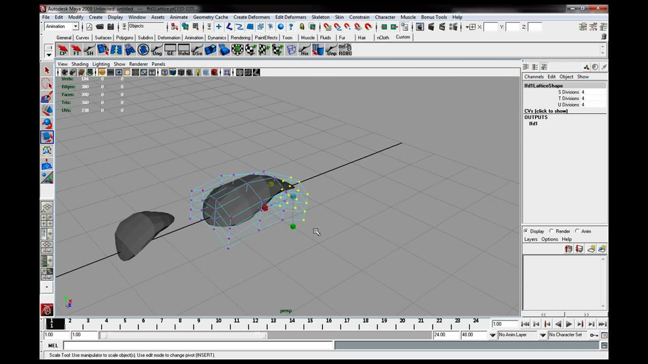MESISE STUDIO - ทำใบไม้งอกใน MAYA 1/2 - ภาพช่วงตรวจผลลัพธ์หรือเตรียมนำงานไปใช้งานต่อหลังทำตามขั้นตอนเสร็จ