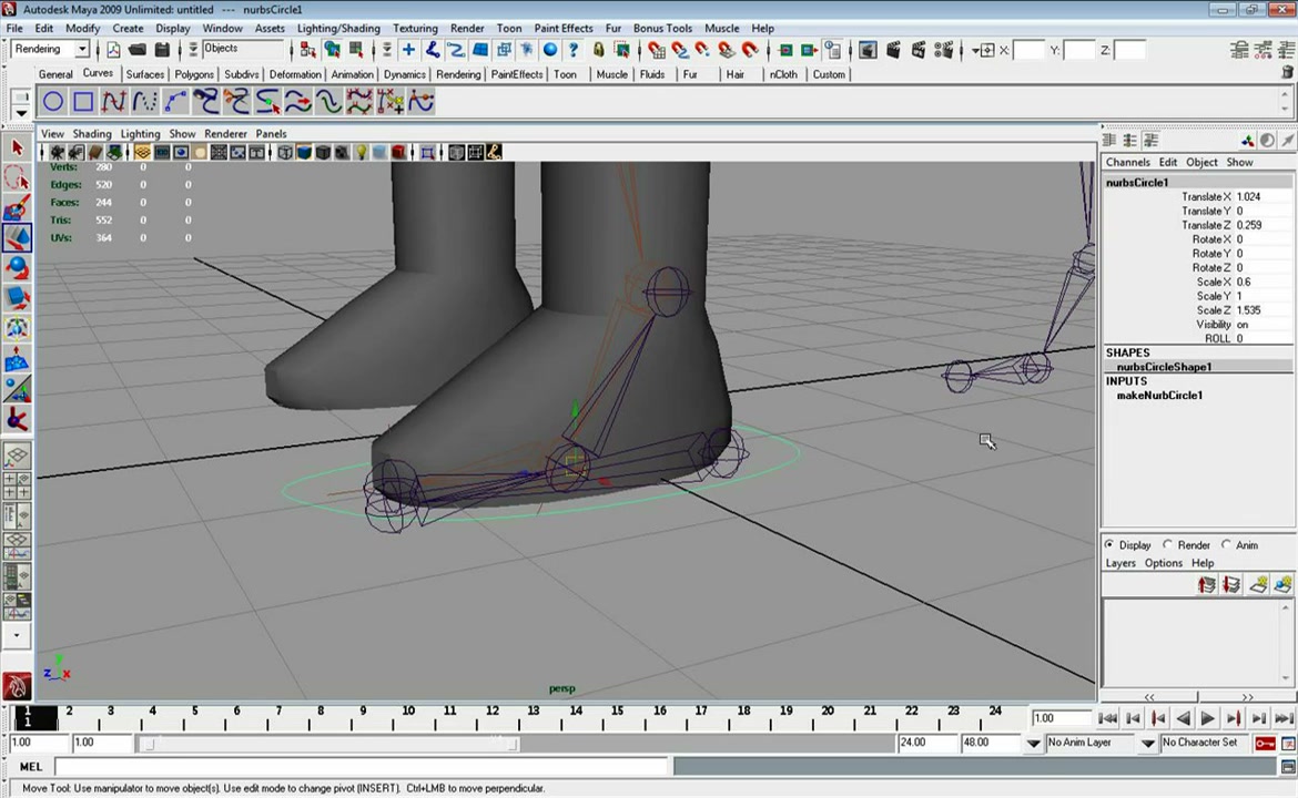MESISE STUDIO สอนการเซ็ทกระดูกคน MAYA 2/4 - ภาพช่วงตรวจผลลัพธ์หรือเตรียมนำงานไปใช้งานต่อหลังทำตามขั้นตอนเสร็จ