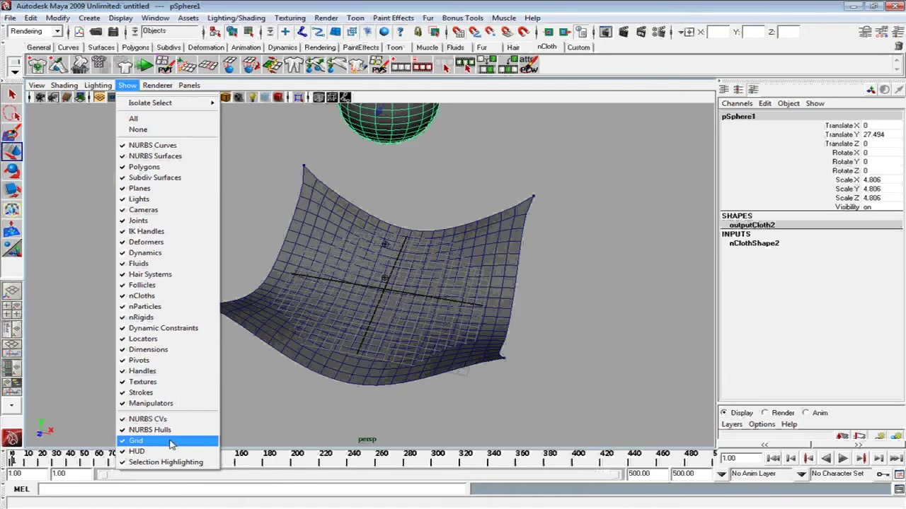 MESISE STUDIO - ทำผ้าขาดใน maya - ภาพช่วงตรวจผลลัพธ์หรือเตรียมนำงานไปใช้งานต่อหลังทำตามขั้นตอนเสร็จ