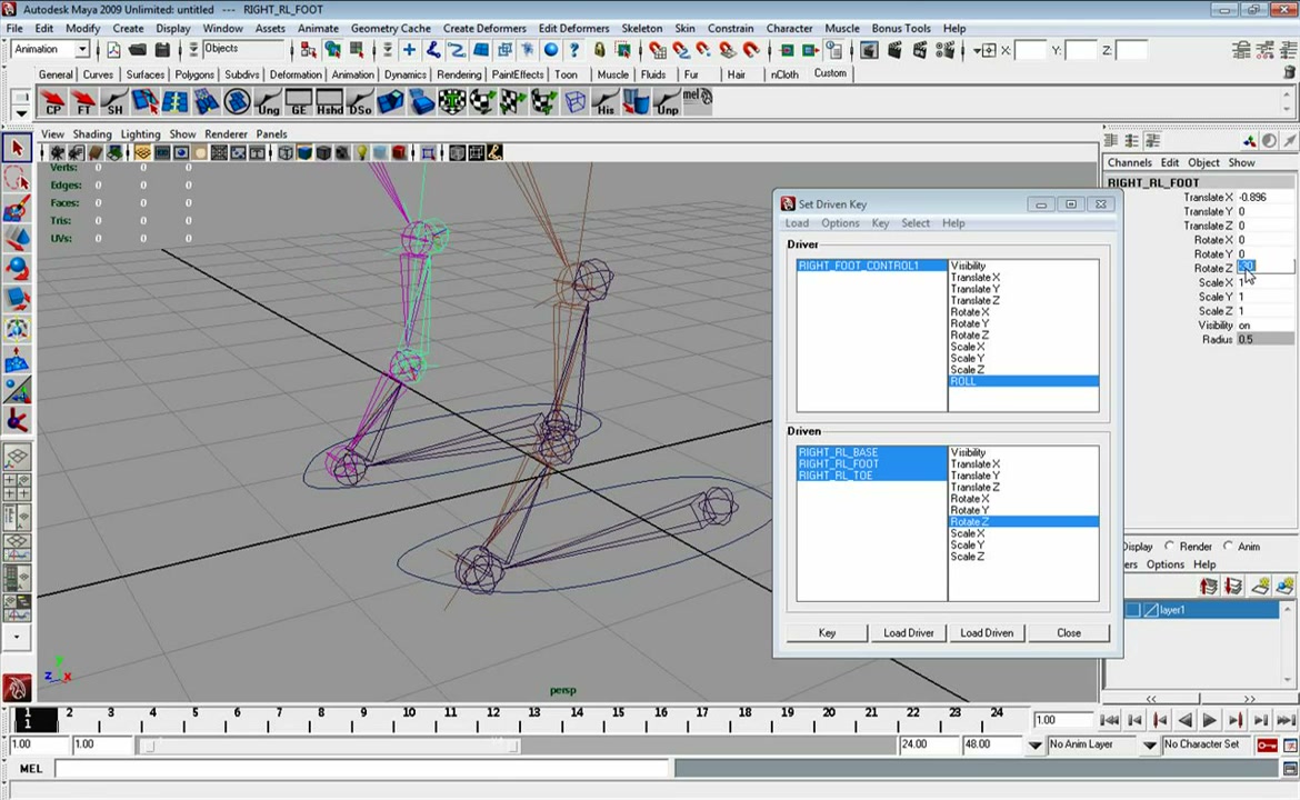 MESISE STUDIO สอนการเซ็ทกระดูกคน MAYA 3/4 - ภาพช่วงตรวจผลลัพธ์หรือเตรียมนำงานไปใช้งานต่อหลังทำตามขั้นตอนเสร็จ