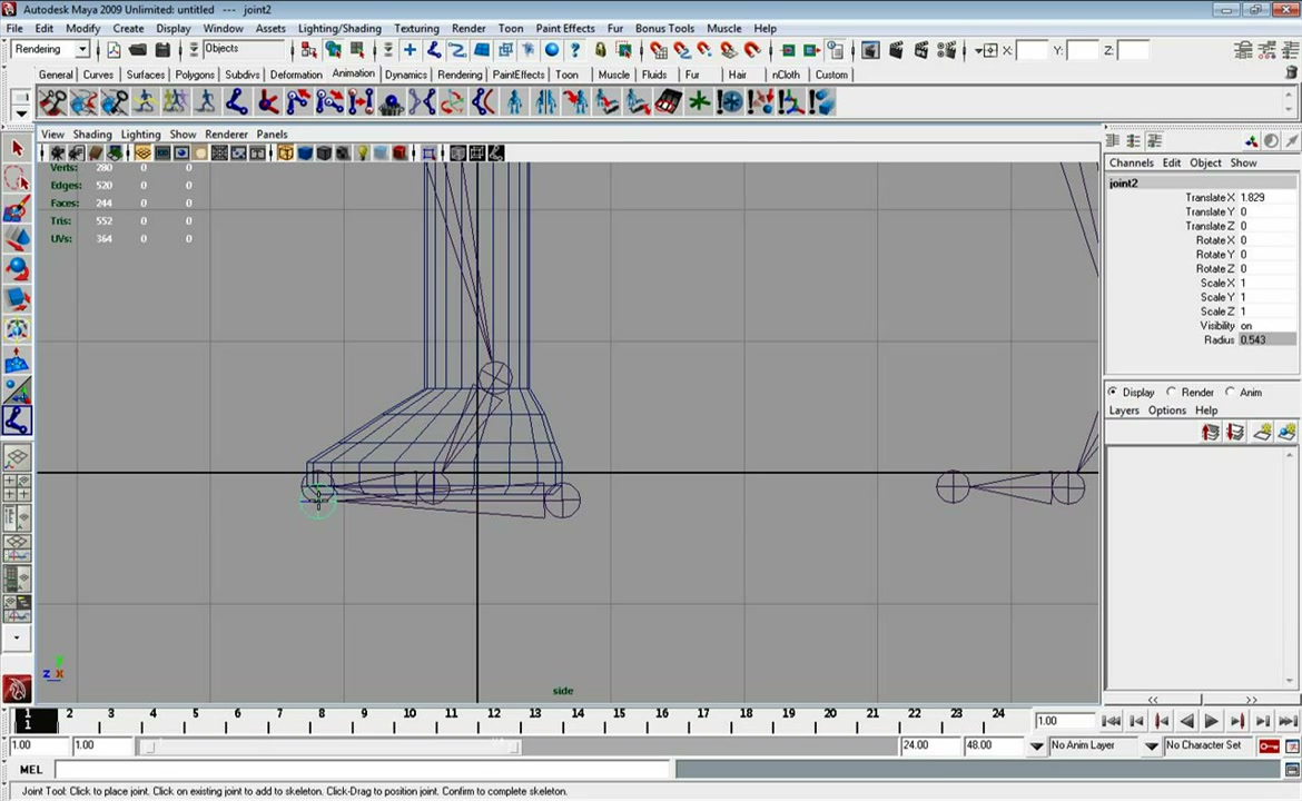 MESISE STUDIO สอนการเซ็ทกระดูกคน MAYA 1/4 - ภาพช่วงตรวจผลลัพธ์หรือเตรียมนำงานไปใช้งานต่อหลังทำตามขั้นตอนเสร็จ