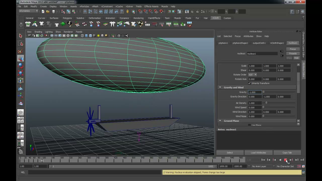 MESISE STUDIO - ทำเรือเหาะด้วย nCloth - ตัวอย่างหน้าจอระหว่างเตรียมงานหรือเลือกส่วนที่ต้องปรับแต่งในวิดีโอ
