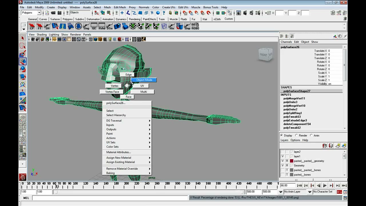 MESISE STUDIO แก้ไขโมเดลคน MAYA 3/3 - ภาพช่วงตรวจผลลัพธ์หรือเตรียมนำงานไปใช้งานต่อหลังทำตามขั้นตอนเสร็จ