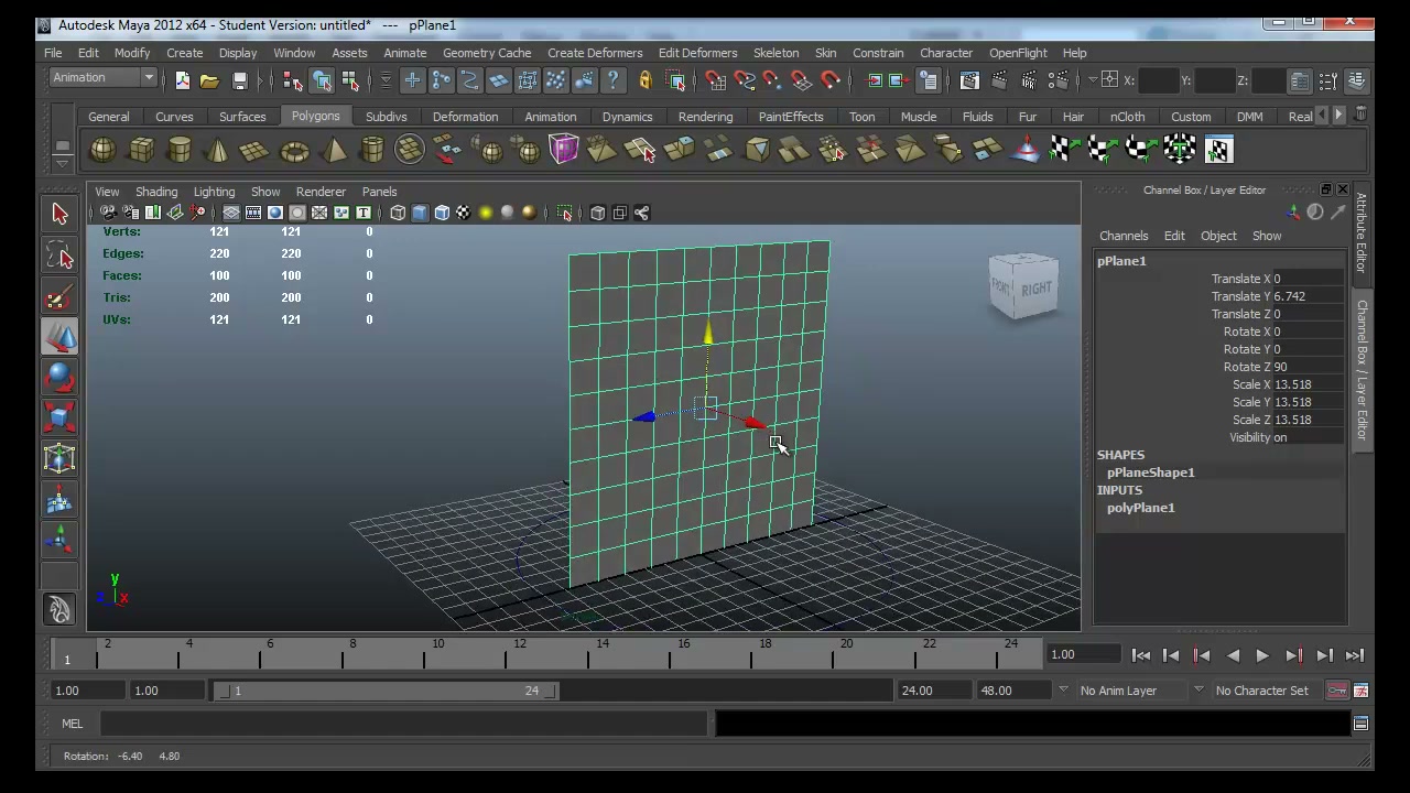 สอน MAYA set driven key - ภาพประกอบช่วงลงมือทำขั้นตอนหลักของบทเรียน เพื่อให้เห็นเครื่องมือและตำแหน่งที่ใช้งาน