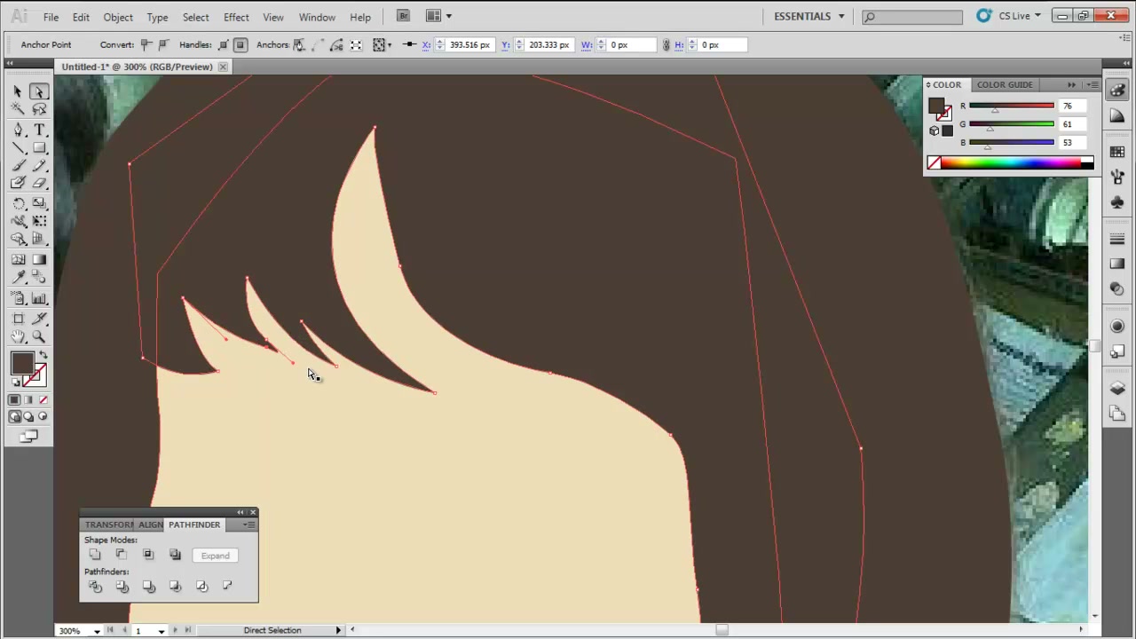 สอน Illustrator วาดคนง่าย ๆ - ภาพช่วงเริ่มต้นของบทเรียน ใช้ดูบริบทของโปรเจกต์และหน้าจอโปรแกรมก่อนลงมือทำ