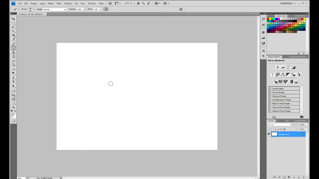 MESISE STUDIO BRUSH TEST PHOTOSHOP - ภาพประกอบช่วงลงมือทำขั้นตอนหลักของบทเรียน เพื่อให้เห็นเครื่องมือและตำแหน่งที่ใช้งาน