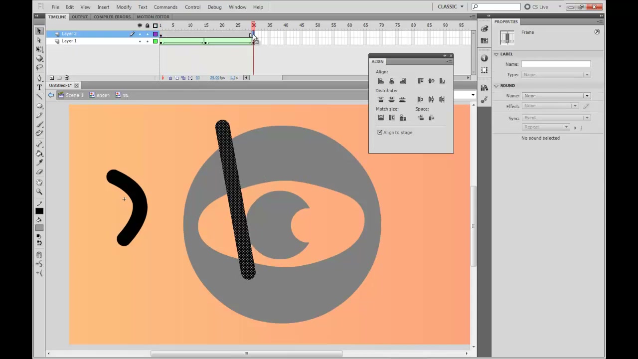 MESISE STUDIO - FLASH ANIMATION - Eye drops - ตัวอย่างหน้าจอระหว่างเตรียมงานหรือเลือกส่วนที่ต้องปรับแต่งในวิดีโอ