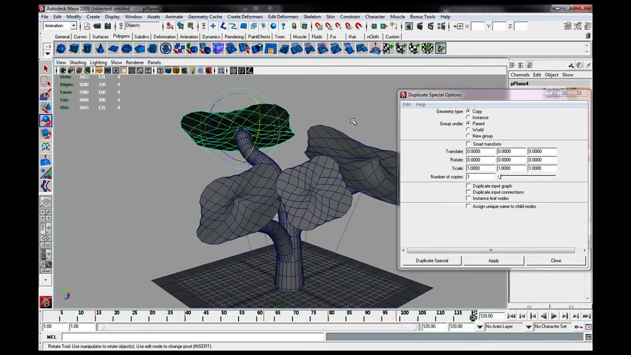 MESISE STUDIO การทำต้นไม้โต 3/3 - ภาพประกอบช่วงลงมือทำขั้นตอนหลักของบทเรียน เพื่อให้เห็นเครื่องมือและตำแหน่งที่ใช้งาน