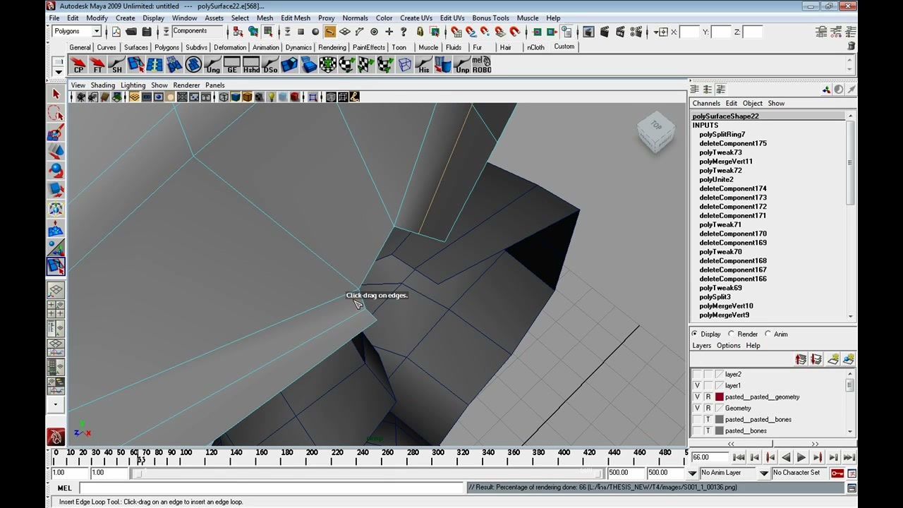 MESISE STUDIO แก้ไขโมเดลคน MAYA 2/3 - ภาพประกอบช่วงลงมือทำขั้นตอนหลักของบทเรียน เพื่อให้เห็นเครื่องมือและตำแหน่งที่ใช้งาน