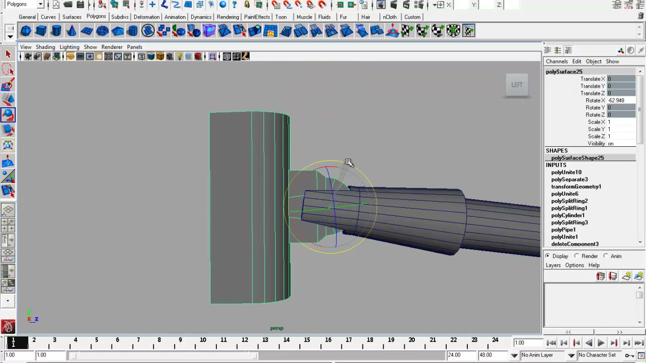 MESISE STUDIO MAYA BASIC / สอนมายา Parent และ Limit 3/4 - ภาพประกอบช่วงลงมือทำขั้นตอนหลักของบทเรียน เพื่อให้เห็นเครื่องมือและตำแหน่งที่ใช้งาน