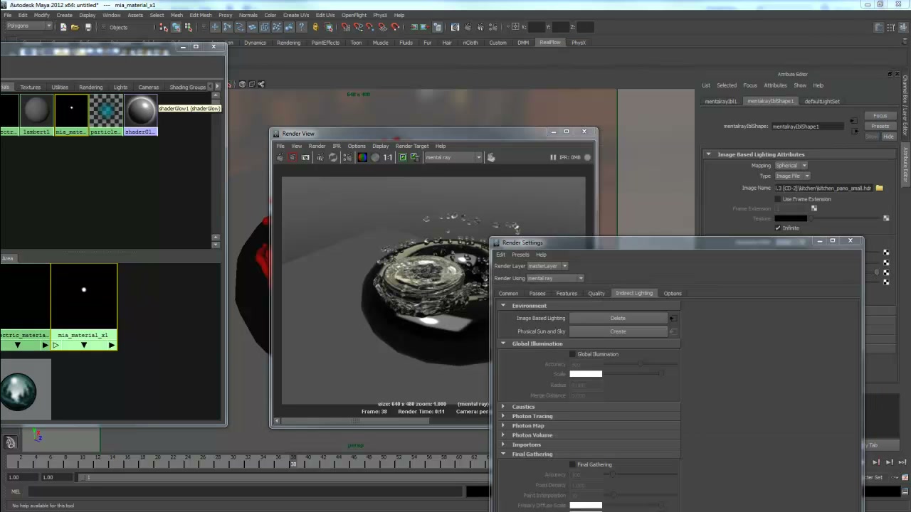 MAYA TO REALFLOW TO MAYA - ภาพช่วงตรวจผลลัพธ์หรือเตรียมนำงานไปใช้งานต่อหลังทำตามขั้นตอนเสร็จ