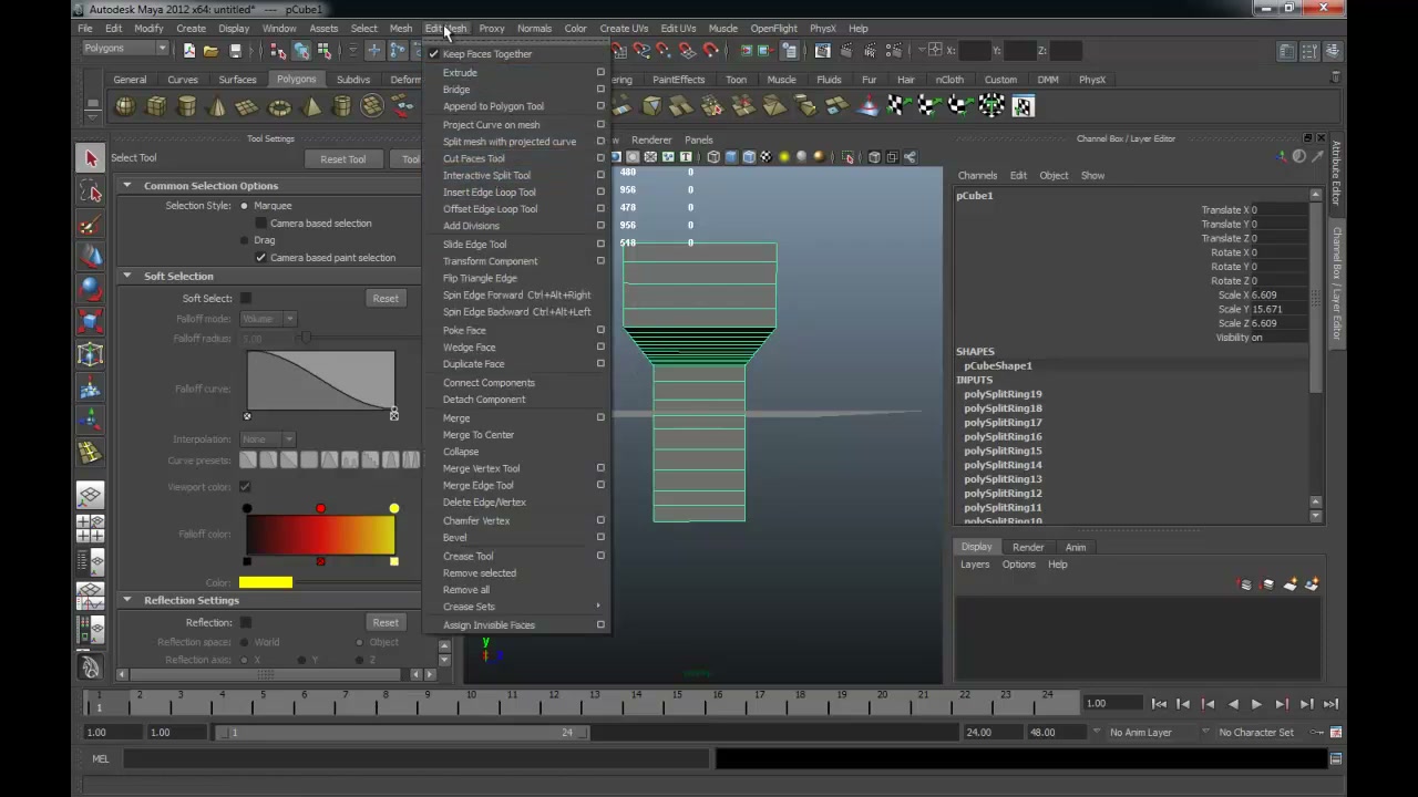 MESISE STUDIO - PAINT WEIGHTS IN MAYA - ตัวอย่างหน้าจอระหว่างเตรียมงานหรือเลือกส่วนที่ต้องปรับแต่งในวิดีโอ