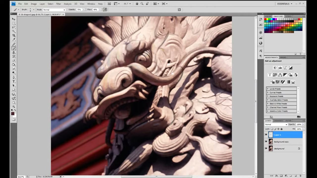 MESISE STUDIO - PHOTO PAINT 2/2 - ภาพช่วงตรวจผลลัพธ์หรือเตรียมนำงานไปใช้งานต่อหลังทำตามขั้นตอนเสร็จ
