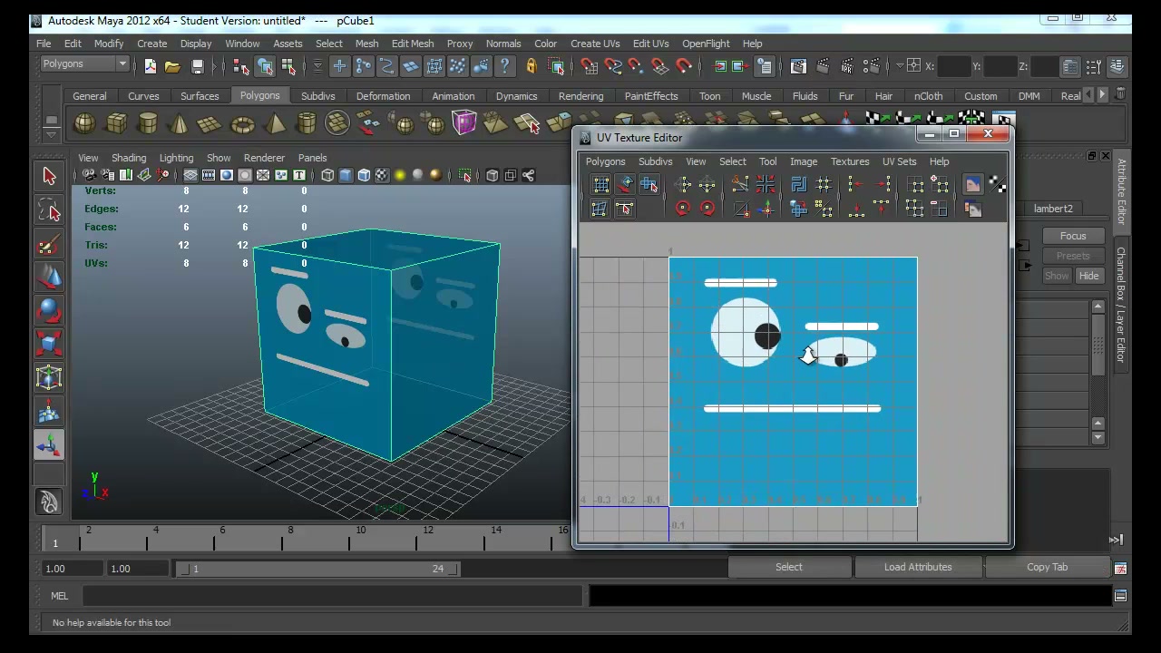 สอน MAYA animated texture - ตัวอย่างหน้าจอระหว่างเตรียมงานหรือเลือกส่วนที่ต้องปรับแต่งในวิดีโอ