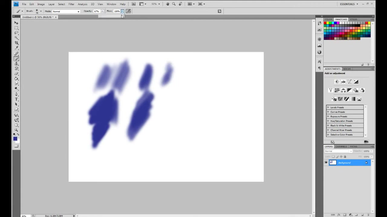 MESISE STUDIO BRUSH TEST PHOTOSHOP - ภาพช่วงตรวจผลลัพธ์หรือเตรียมนำงานไปใช้งานต่อหลังทำตามขั้นตอนเสร็จ