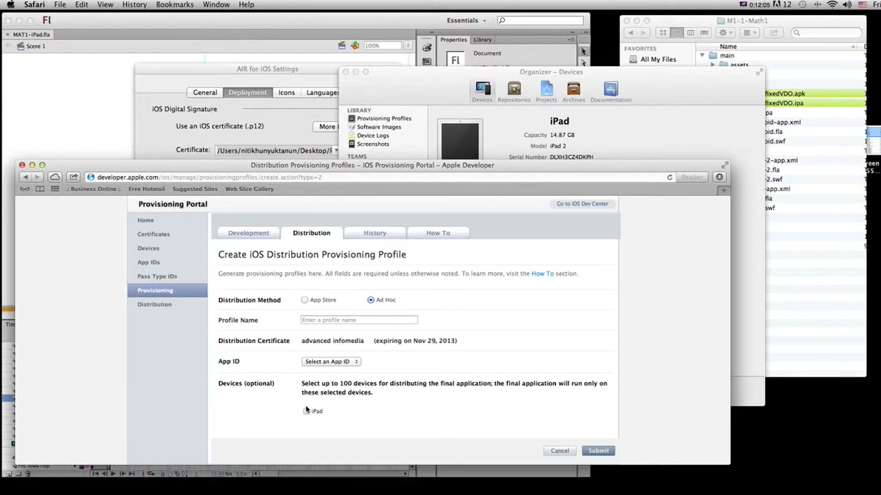 สอน FLASH to iPAD - ตัวอย่างหน้าจอระหว่างเตรียมงานหรือเลือกส่วนที่ต้องปรับแต่งในวิดีโอ