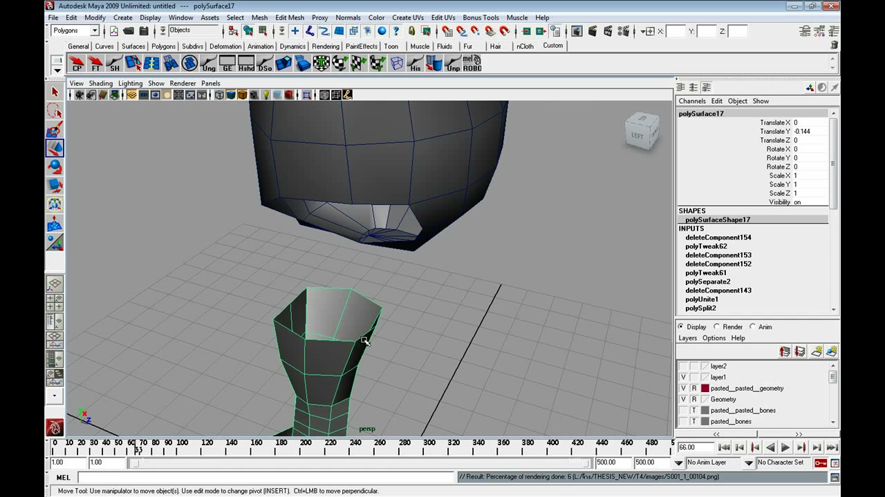 MESISE STUDIO แก้ไขโมเดลคน MAYA 1/3 - ภาพประกอบช่วงลงมือทำขั้นตอนหลักของบทเรียน เพื่อให้เห็นเครื่องมือและตำแหน่งที่ใช้งาน