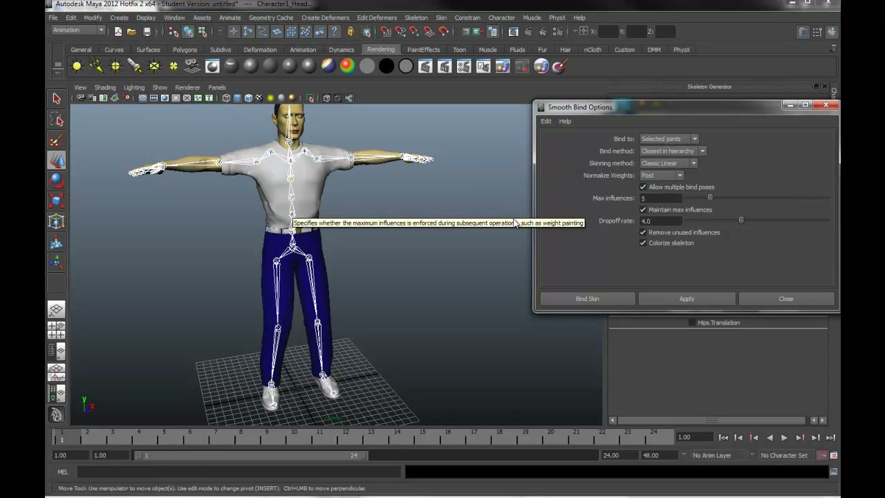 MESISE STUDIO - RIGGING IN MAYA 2012 - ภาพช่วงตรวจผลลัพธ์หรือเตรียมนำงานไปใช้งานต่อหลังทำตามขั้นตอนเสร็จ