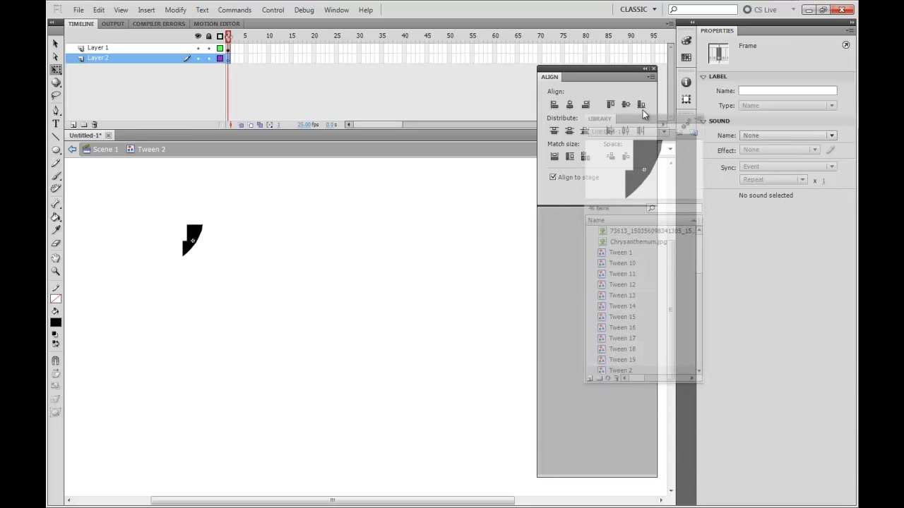 MESISE STUDIO - FLASH BASIC INTRO 2 - ภาพประกอบช่วงลงมือทำขั้นตอนหลักของบทเรียน เพื่อให้เห็นเครื่องมือและตำแหน่งที่ใช้งาน