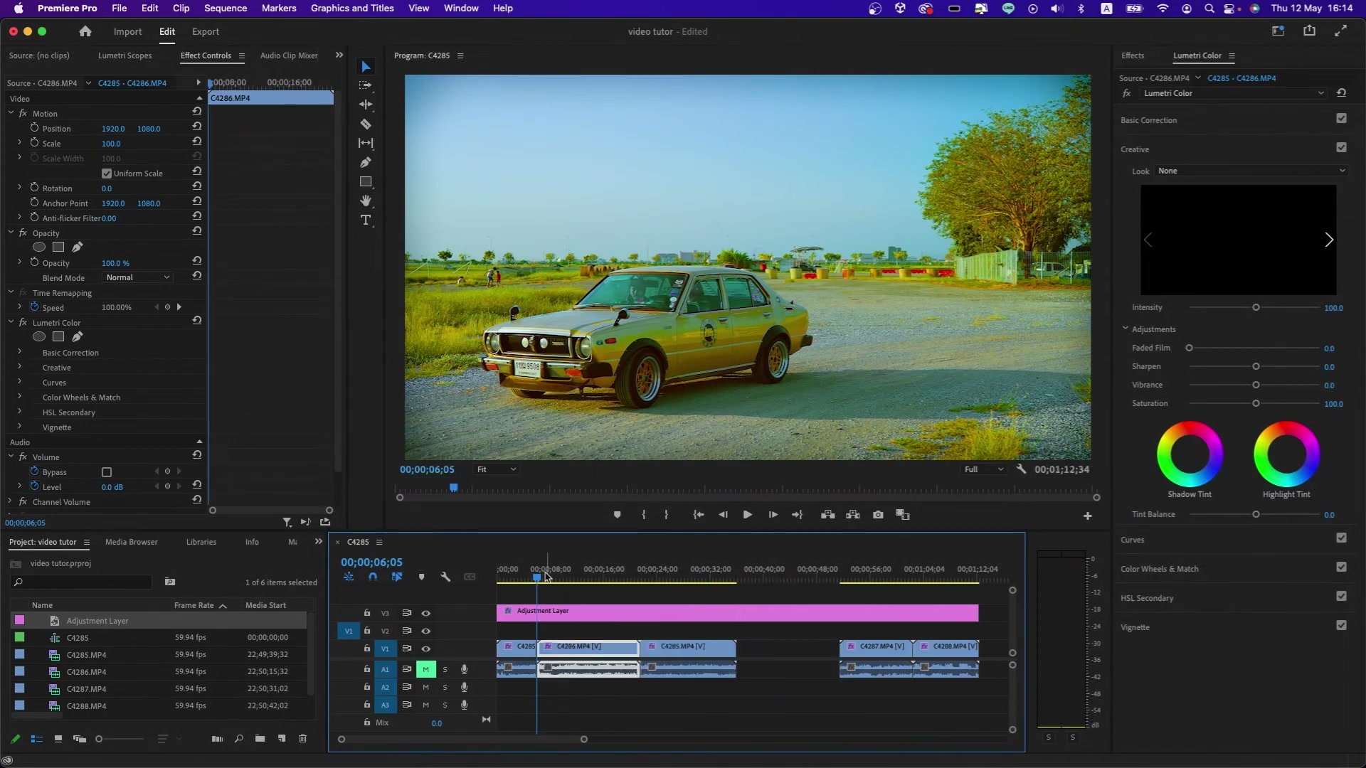 สอนการใช้ Lumetri Color ใน Premiere Pro - ภาพช่วงตรวจผลลัพธ์หรือเตรียมนำงานไปใช้งานต่อหลังทำตามขั้นตอนเสร็จ
