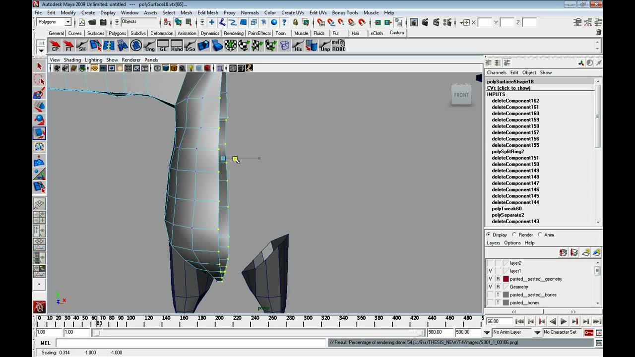 MESISE STUDIO แก้ไขโมเดลคน MAYA 1/3 - ภาพช่วงตรวจผลลัพธ์หรือเตรียมนำงานไปใช้งานต่อหลังทำตามขั้นตอนเสร็จ
