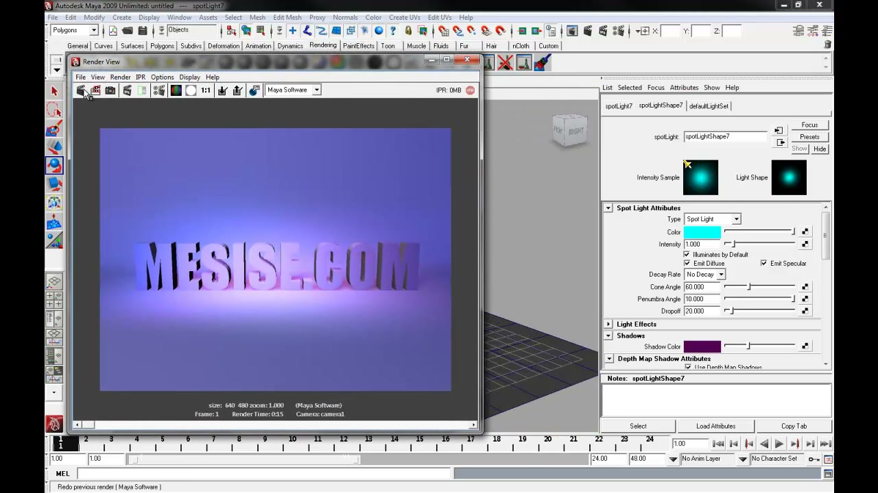 MESISE STUDIO - จัดแสง หลายดวง หลายสี ในมายา - ภาพประกอบช่วงลงมือทำขั้นตอนหลักของบทเรียน เพื่อให้เห็นเครื่องมือและตำแหน่งที่ใช้งาน